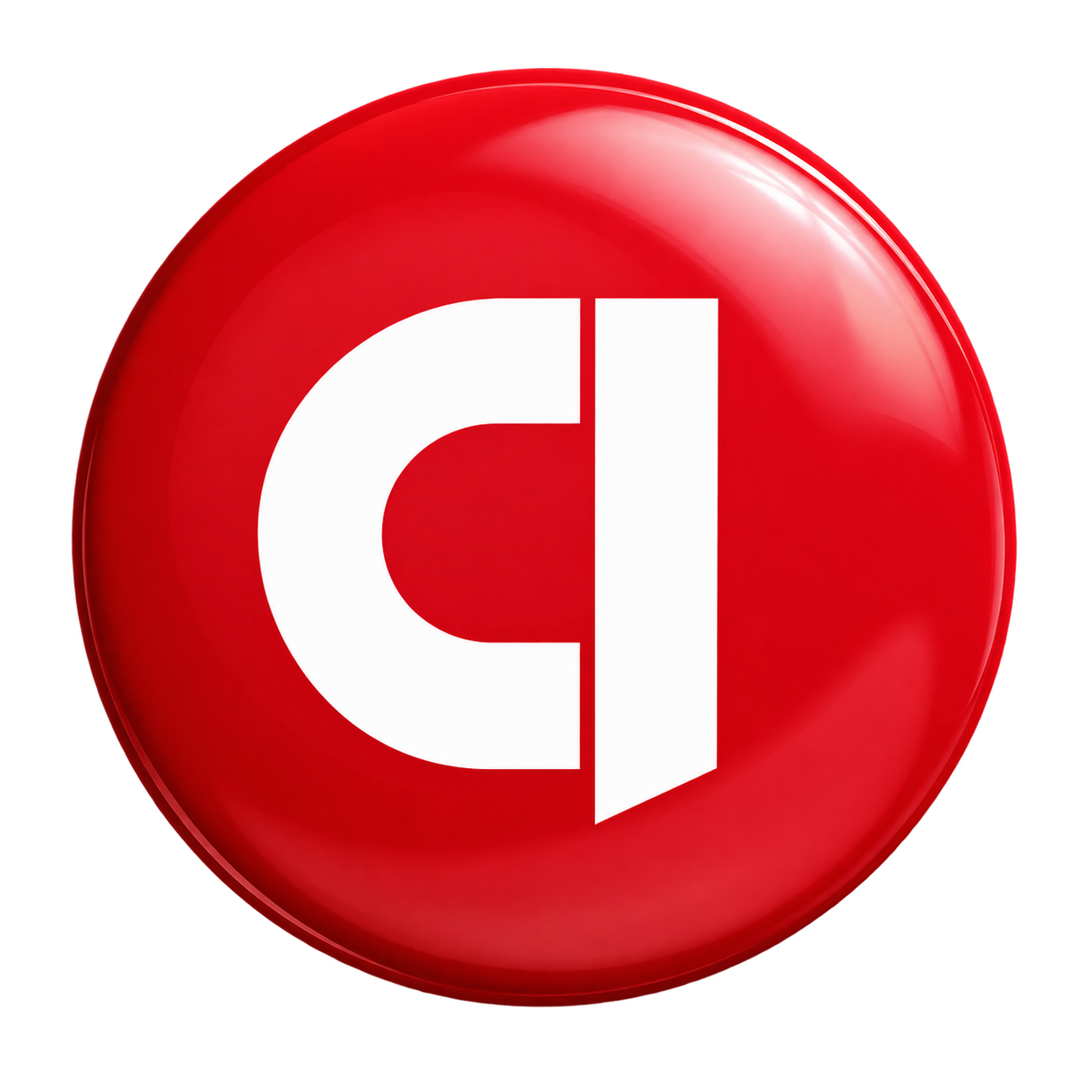 Red circular monogram